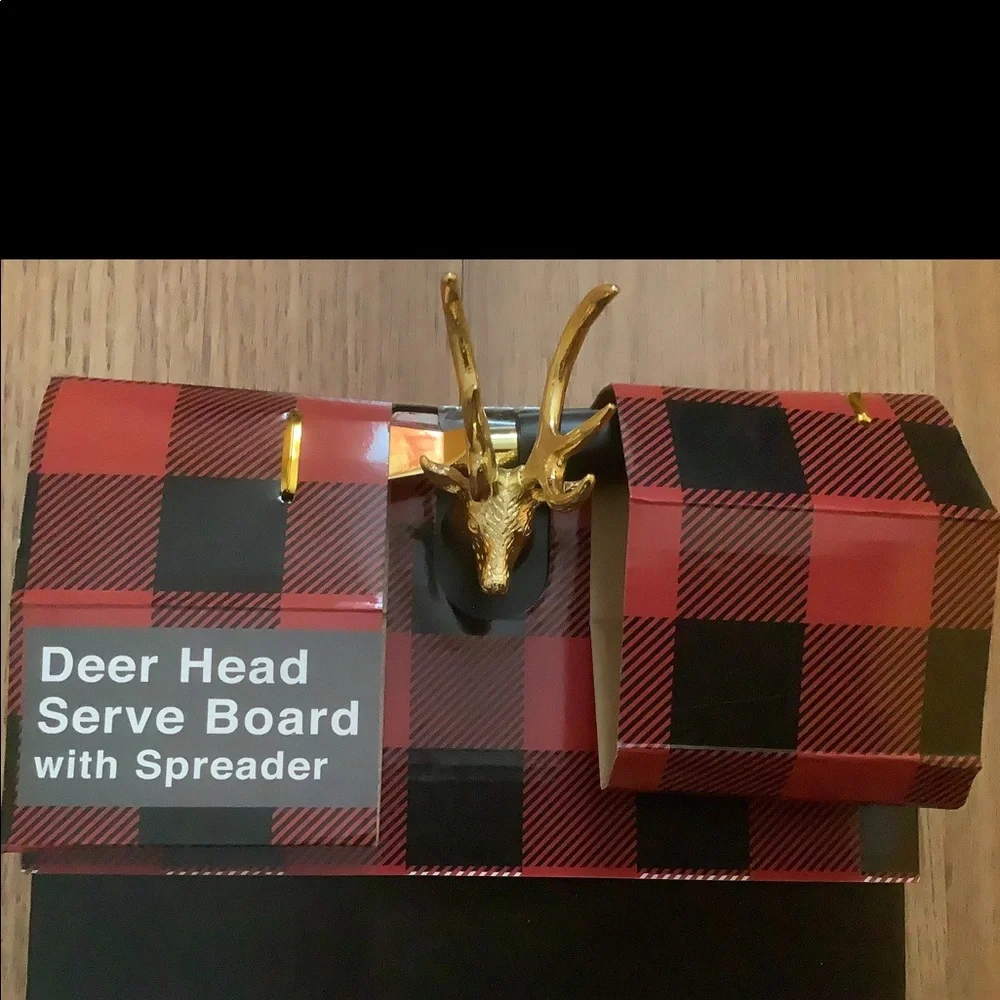 Thirstystone deer head serve board with spreader cheese appetizer cutting board
